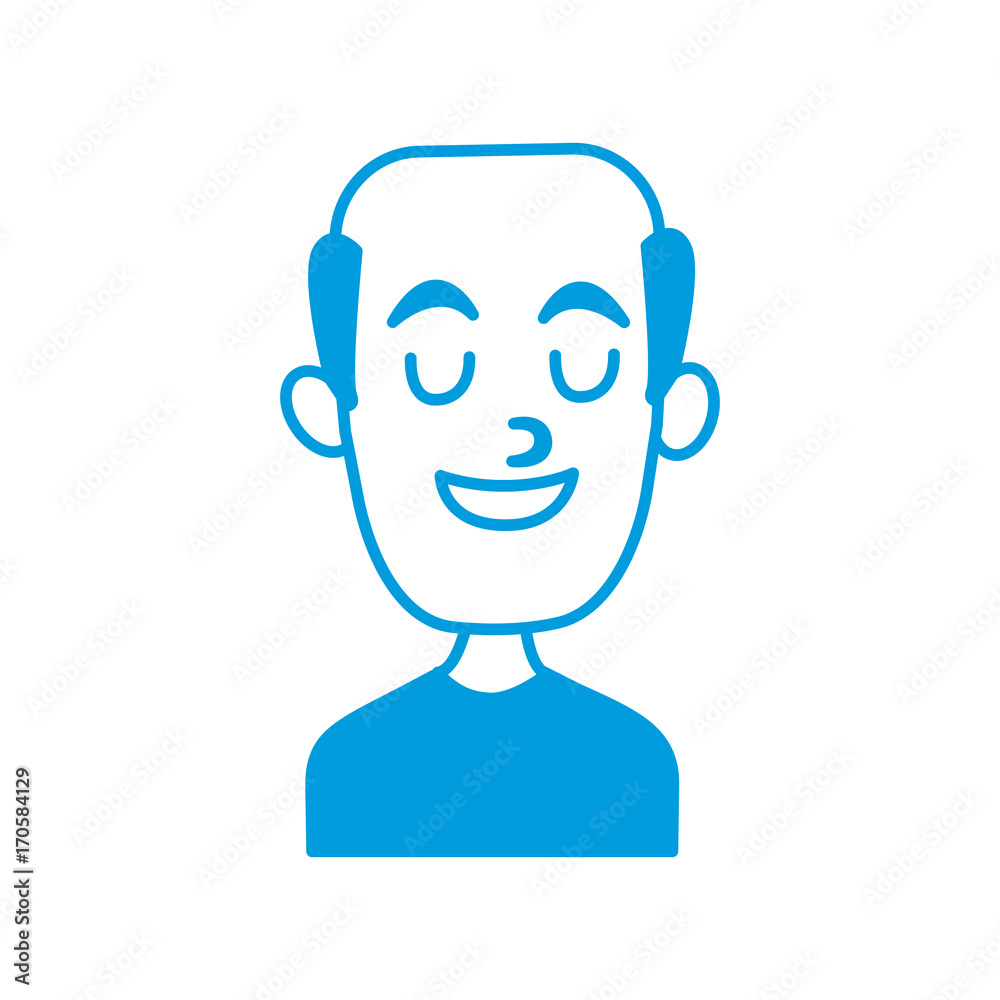 Man smiling with eyes closed icon vector illustration graphic design Man smiling with eyes closed icon vector illustration graphic design