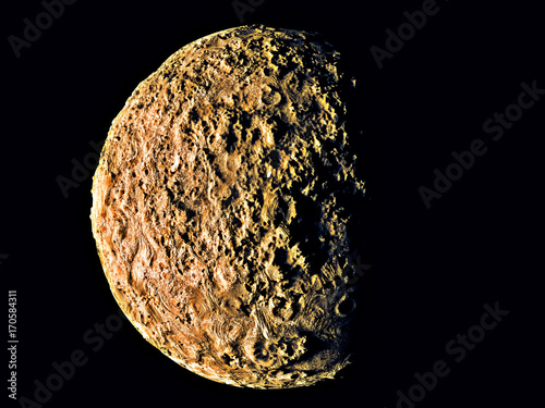 Fototapeta Naklejka Na Ścianę i Meble -  Brown dwarf planet with high reliefs