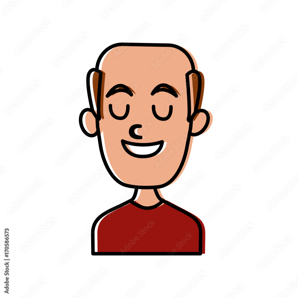 Man smiling with eyes closed icon vector illustration graphic design