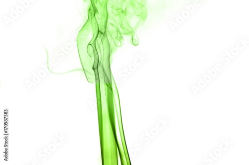 green smoke on a white background,Abstract green smoke swirls over white background, fire smoke