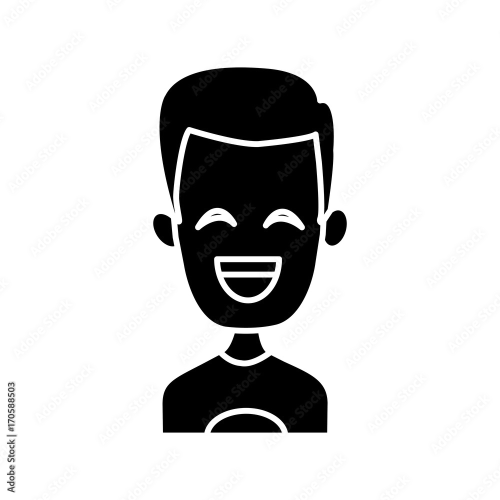 Man smiling with eyes closed icon vector illustration graphic design Man smiling with eyes closed icon vector illustration graphic design