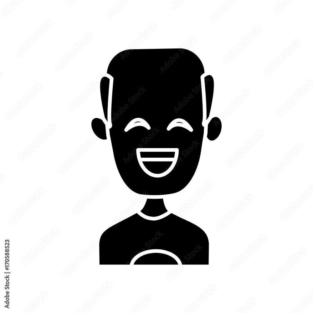Man smiling with eyes closed icon vector illustration graphic design Man smiling with eyes closed icon vector illustration graphic design