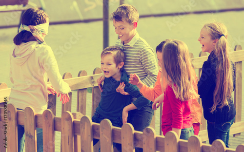 Children playing outdoors photo