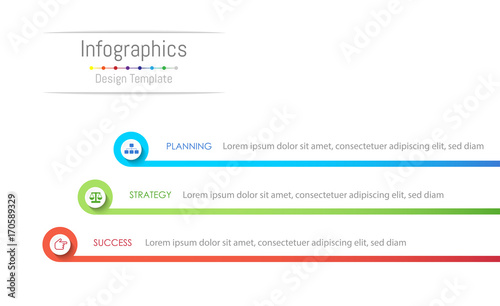 Infographic design elements for your business data with 3 options, parts, steps, timelines or processes. Vector Illustration.