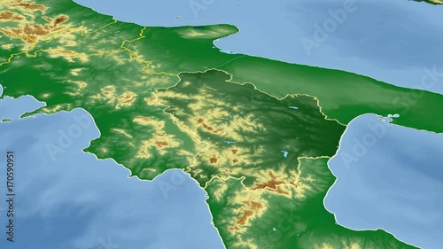 Basilicata - Italy, region extruded. Bumps shaded photo