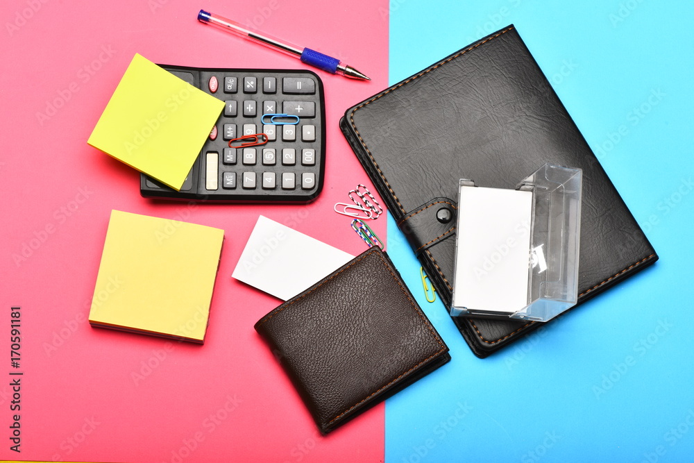 Mans leather wallet, notebook and stationery Mans leather wallet, notebook and stationery