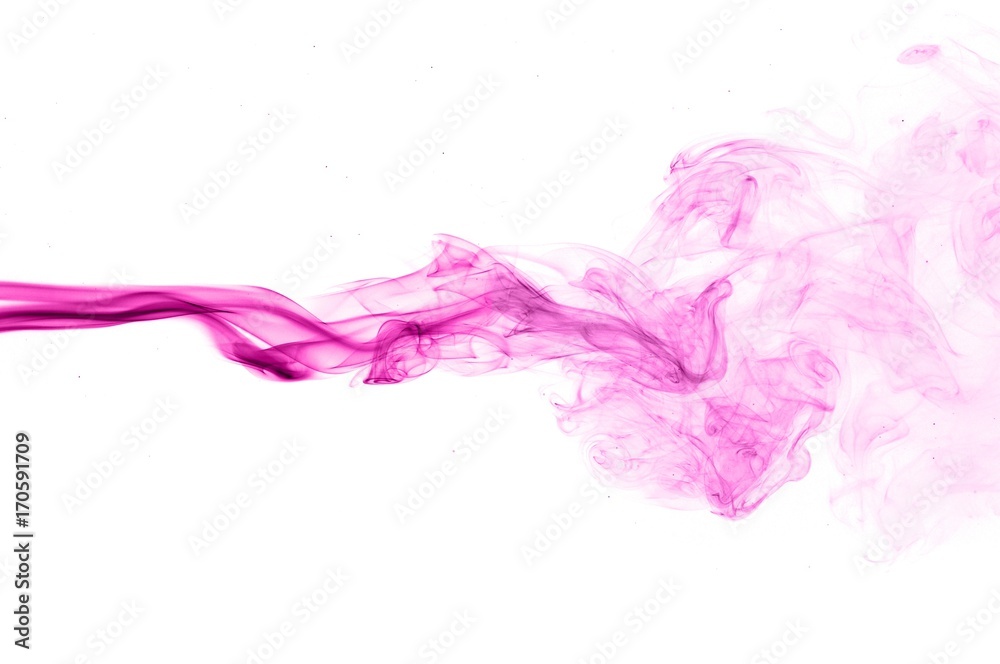 Fototapeta premium Purple smoke on a white background,Pink smoke on white background,Abstract smoke background