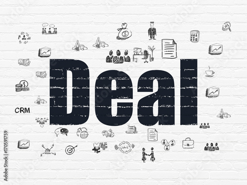 Business concept  Deal on wall background