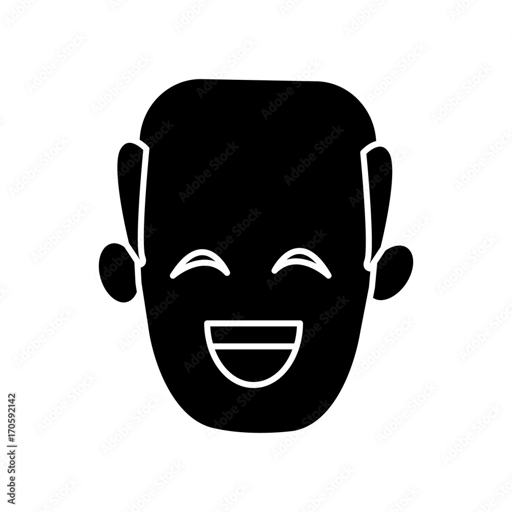 Man smiling with eyes closed icon vector illustration graphic design Man smiling with eyes closed icon vector illustration graphic design