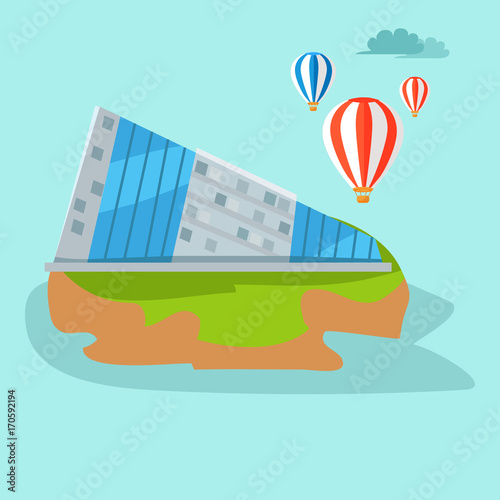 Taiwan Map with Triangular Building Illustration
