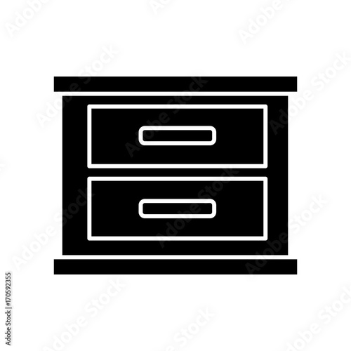 Wooden nightstand isolated icon vector illustration graphic design