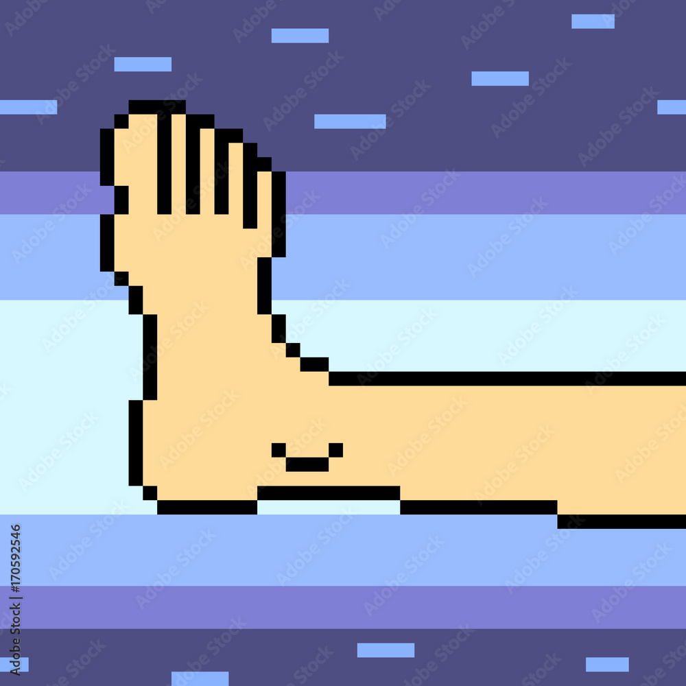 vector pixel art kick