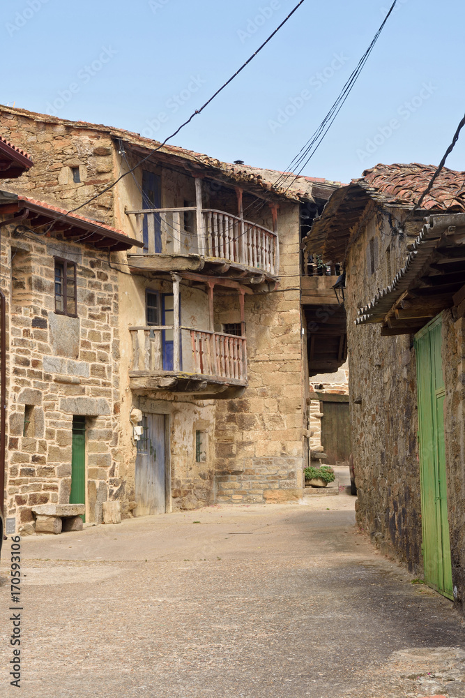 Village of villardeciervos, Sierra de La Culebra, Zamora province,Spain
