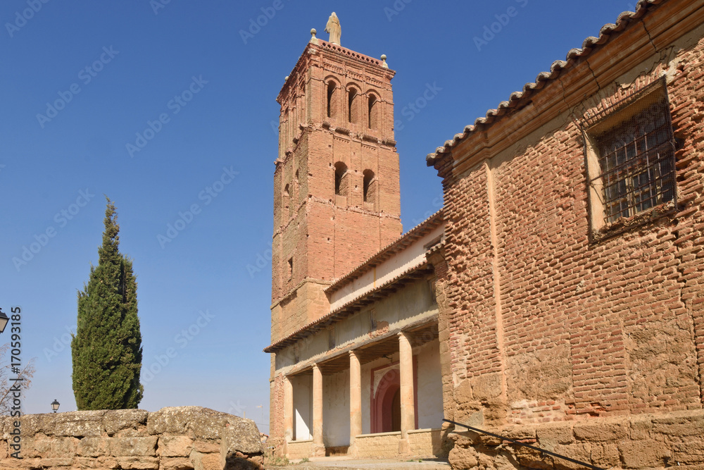 Santo Tomas church in Villanueva del Campo, Tierra de Campos Region, Zamora province, Castilla y Leon, Spain