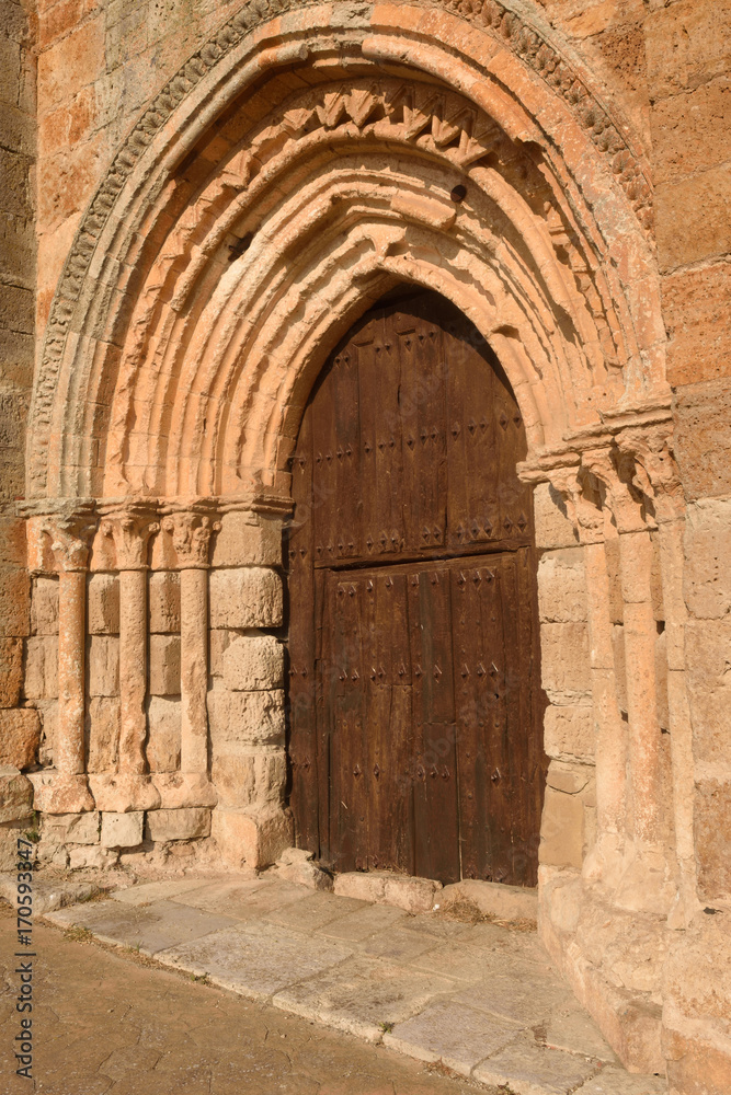 door of Santa Maria la Real church, Sasamon, Spain
