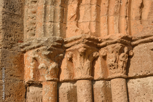 door of Santa Maria la Real church, Sasamon, Spain photo