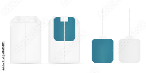 Realistic vector mock up tea bag