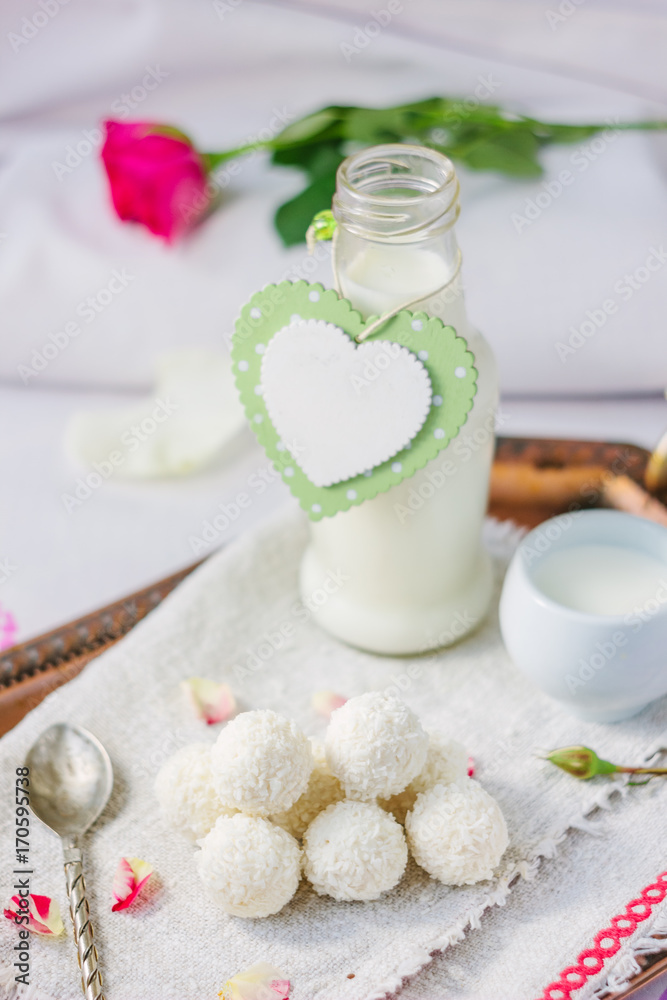 Breakfast in bed on Valentine's day