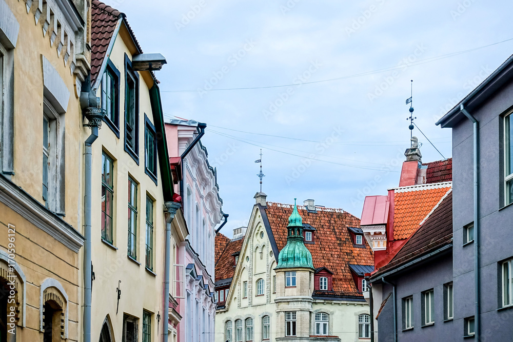 Obraz premium antique building view in Old Town Tallinn, Estonia