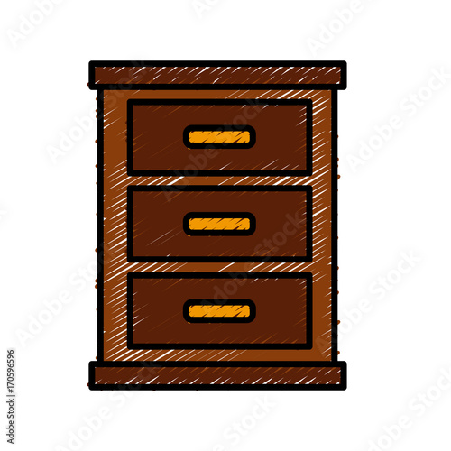 Wooden nightstand isolated icon vector illustration graphic design photo