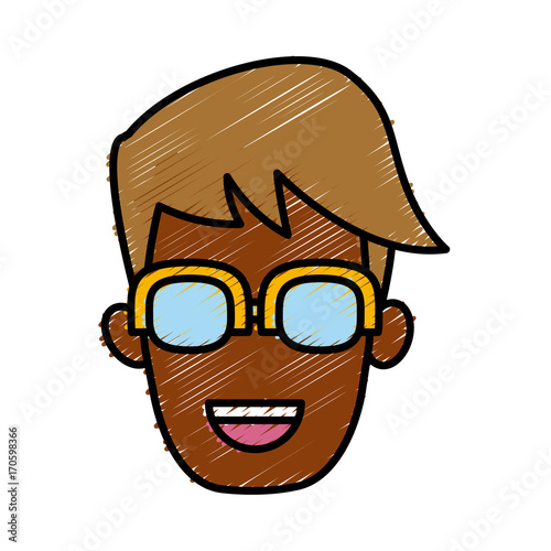 Man with glasses icon vector illustration graphic design © Jemastock