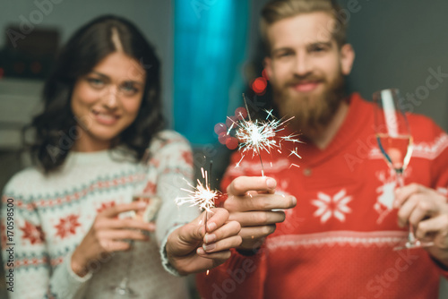 couple celebrating christmas