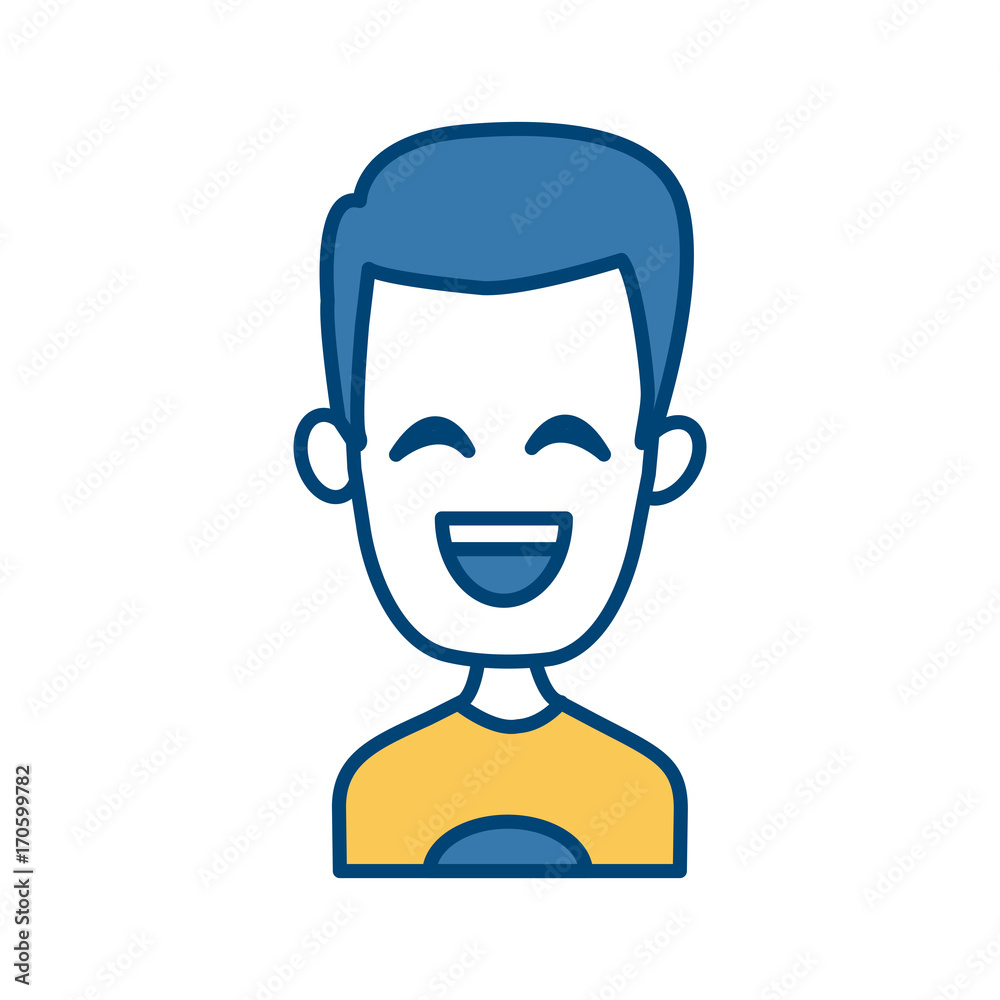 Man smiling with eyes closed icon vector illustration graphic design