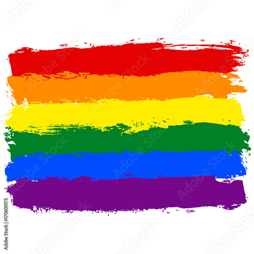 Brushstroke Rainbow Flag LGBT Movement