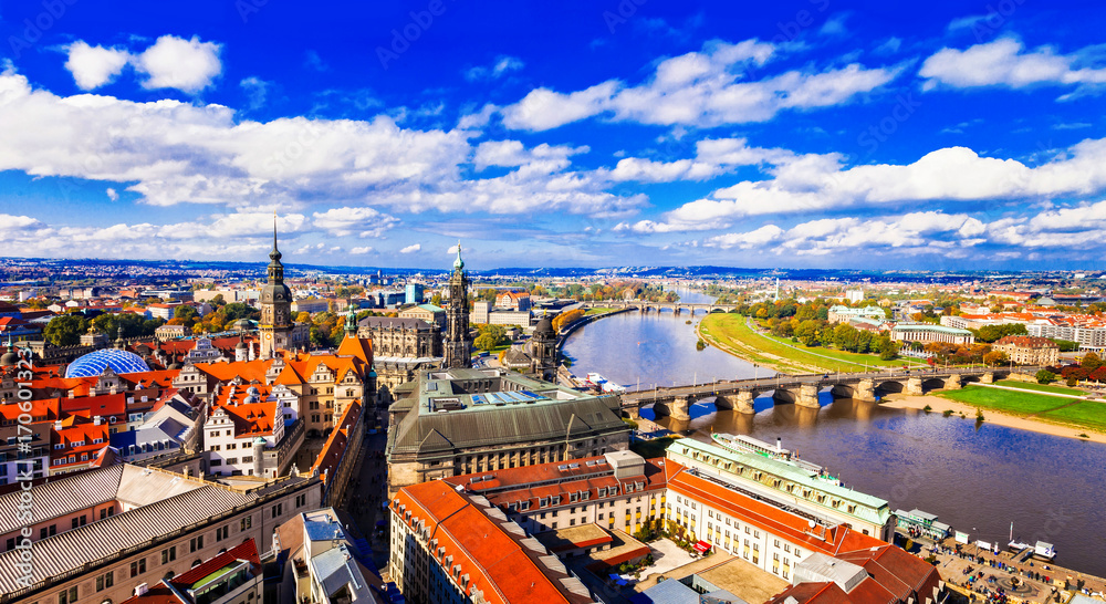 Travel in Germany - panoramic view of beautiful Dresden