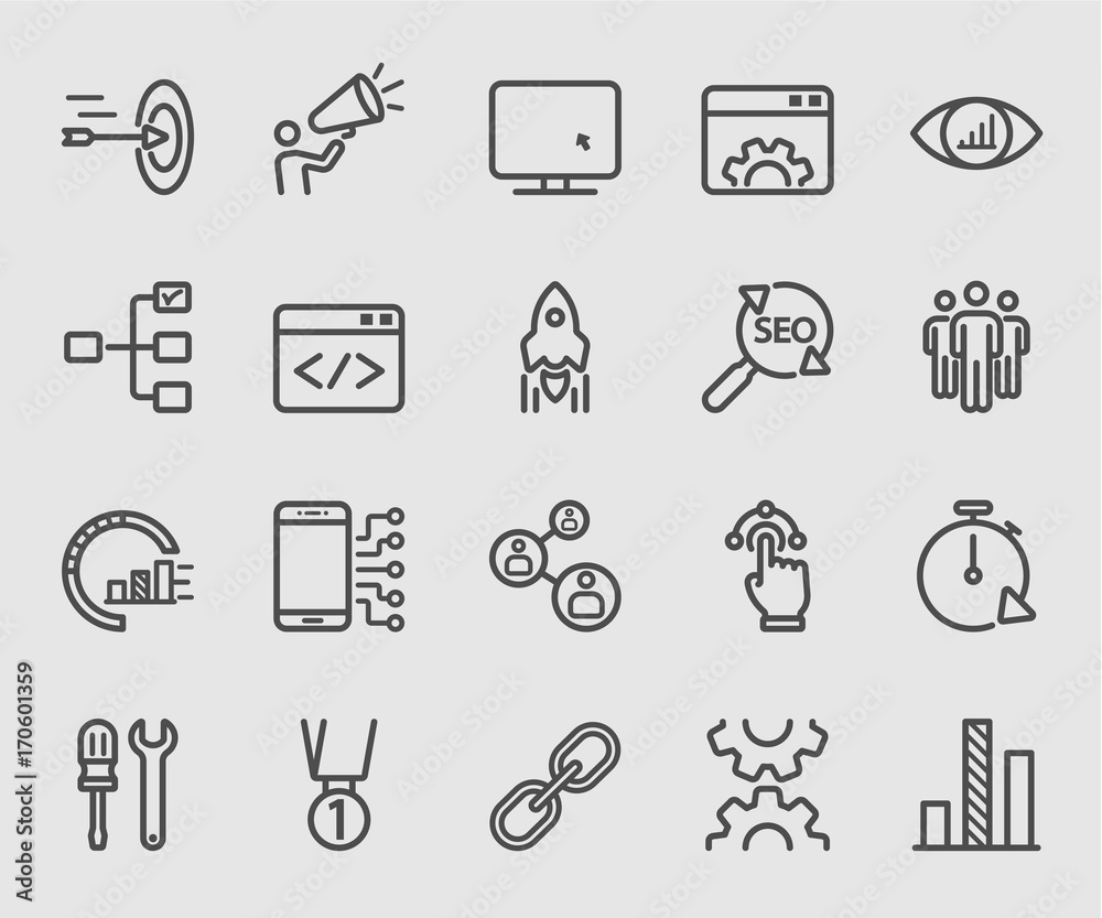 Internet marketing line icon Internet marketing line icon