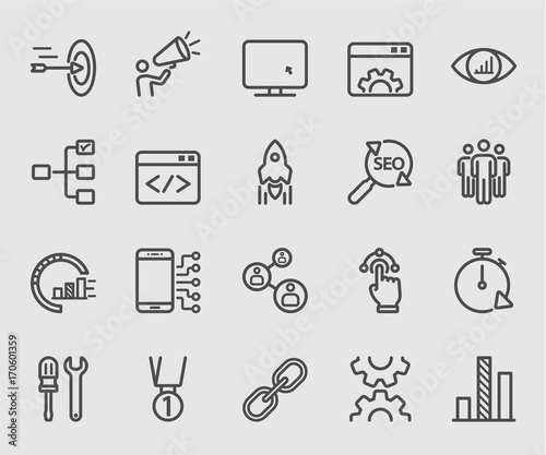 Internet marketing line icon