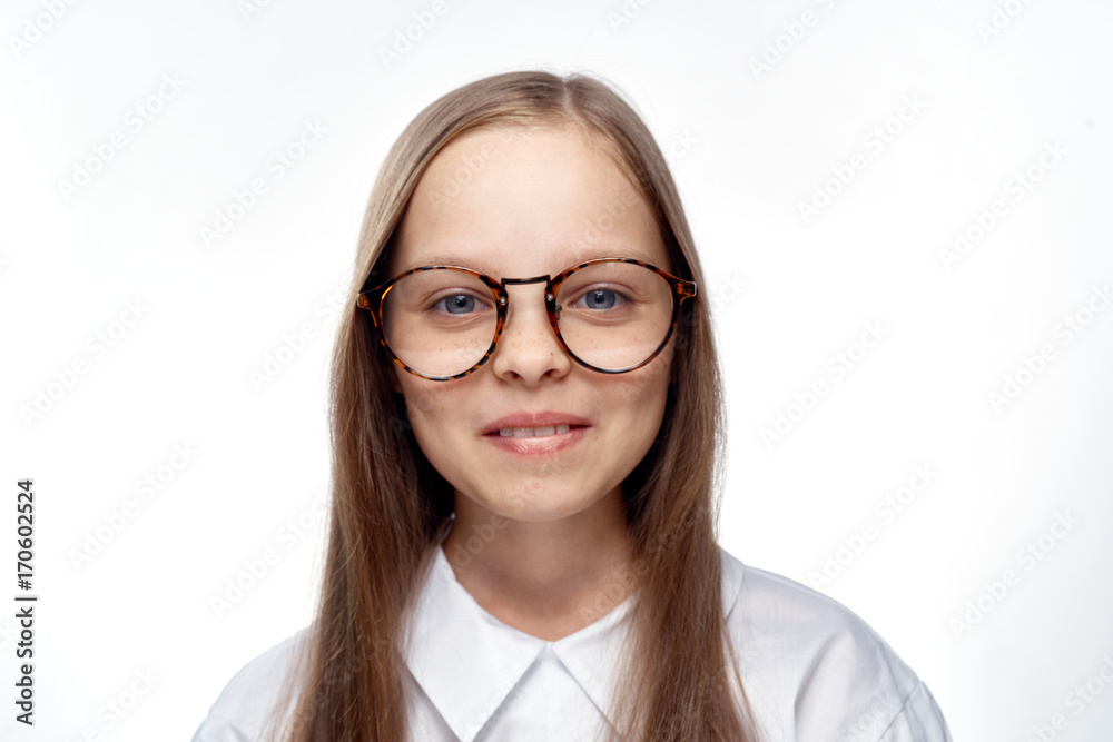 little girl with glasses, portrait