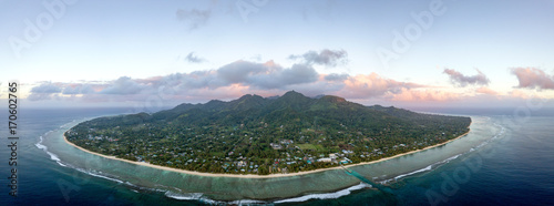 Rarotonga Polynesia Cook Island tropical paradise aerial view