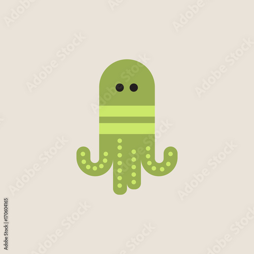 Octopus, vector cartoon illustration