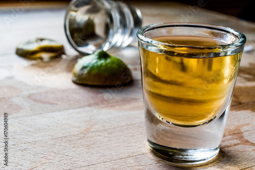 Tequila Shot with lime and salt.