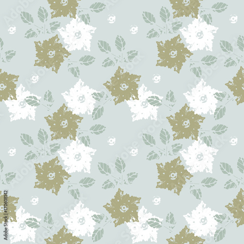 Modern seamless pattern with fantastic flowers