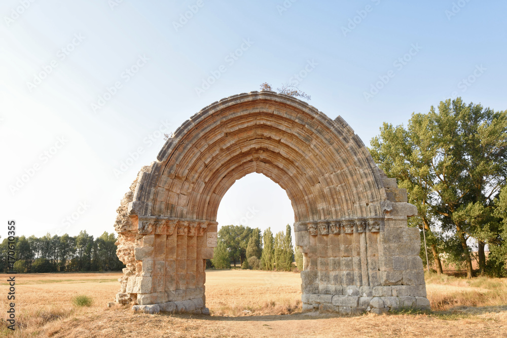  San Miguel de Mazarreros arch in Sasamon, Spain