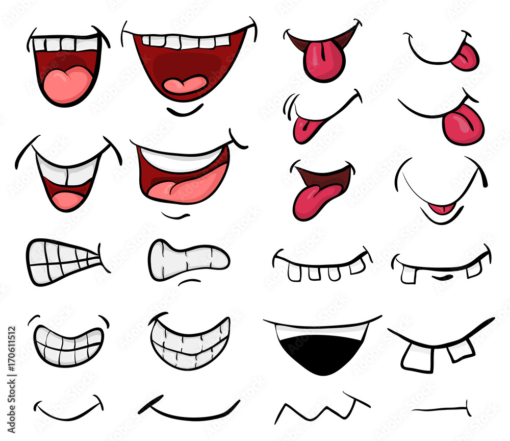 cartoon mouth set vector symbol icon design. Beautiful illustration  isolated on white background Stock Vector | Adobe Stock