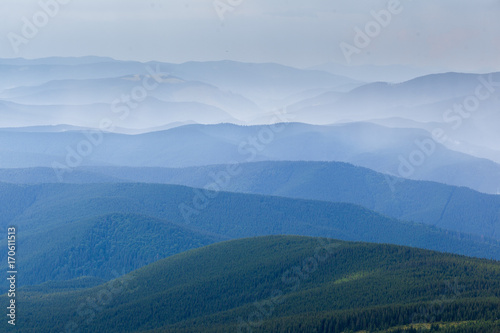 The simple layers of the Smokies at sunset mountain © lobodaphoto