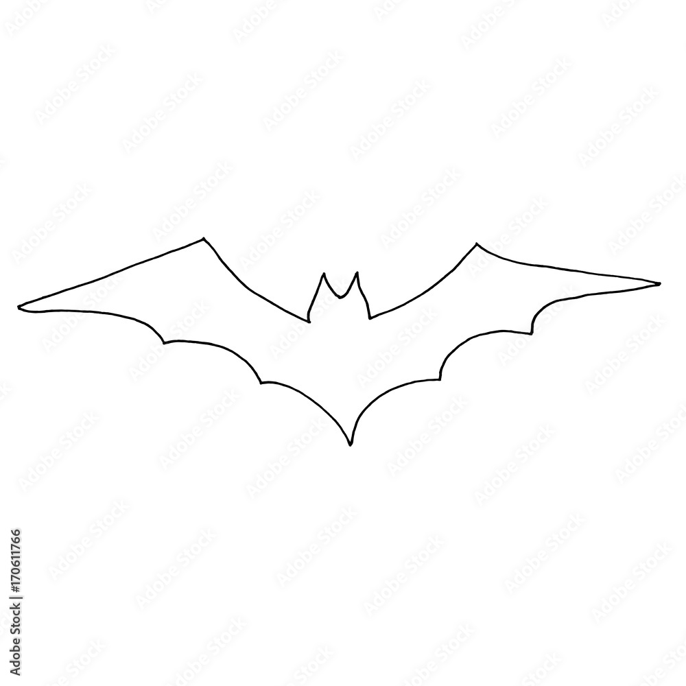 Hand Drawn Halloween Set. Bat.