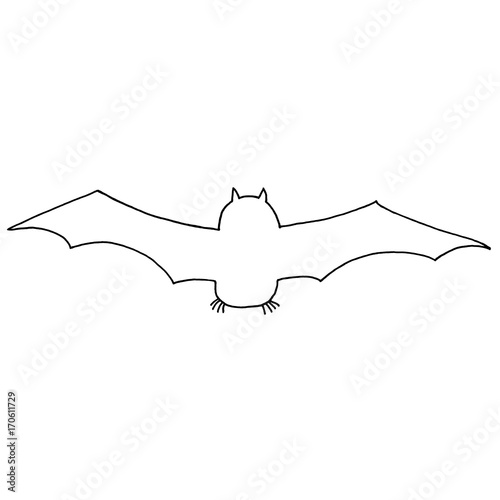 Hand Drawn Halloween Set. Bat.