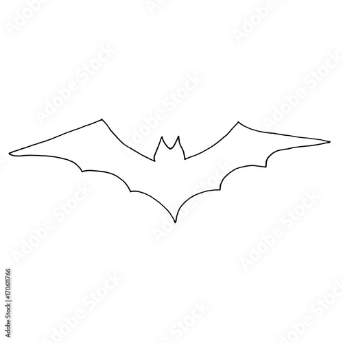 Hand Drawn Halloween Set. Bat.