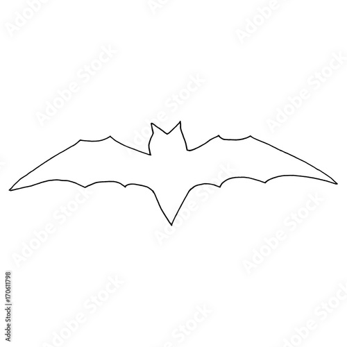 Hand Drawn Halloween Set. Bat.