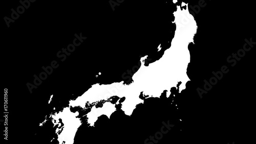 Hyogo - Japan, prefecture extruded. Bumps shaded photo
