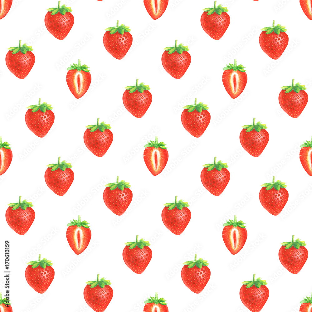 Watercolor strawberry pattern