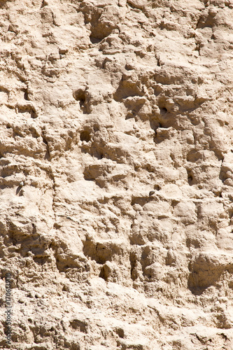 clay wall of the ancient city Sauran, Kazakhstan.