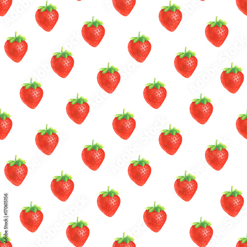 Watercolor strawberry pattern