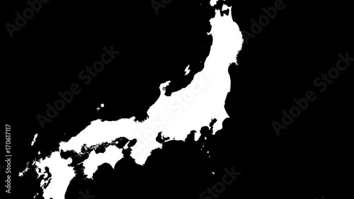 Kanagawa - Japan, prefecture extruded. Bumps shaded photo