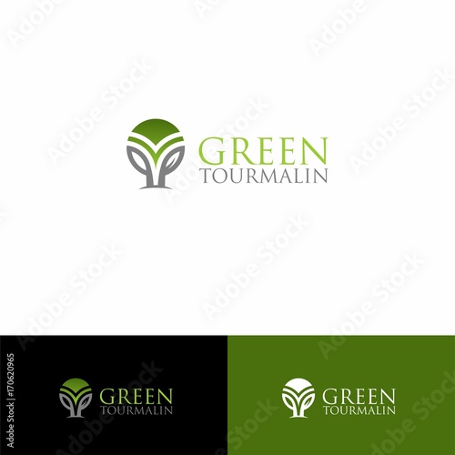 business logo with ecology concept leaf