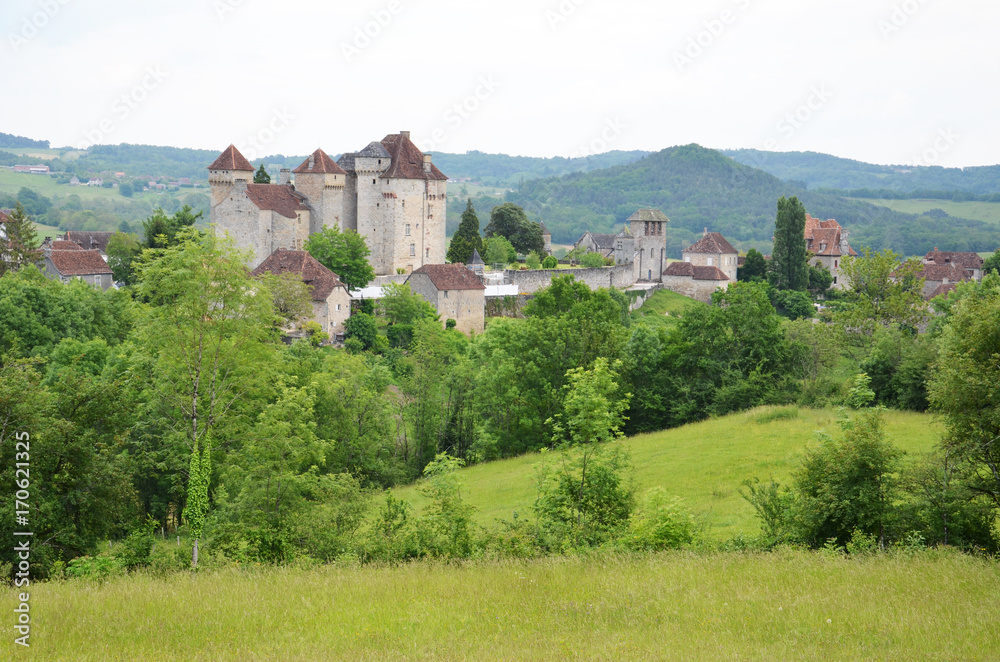Curemonte medieval village in Correze department in central France